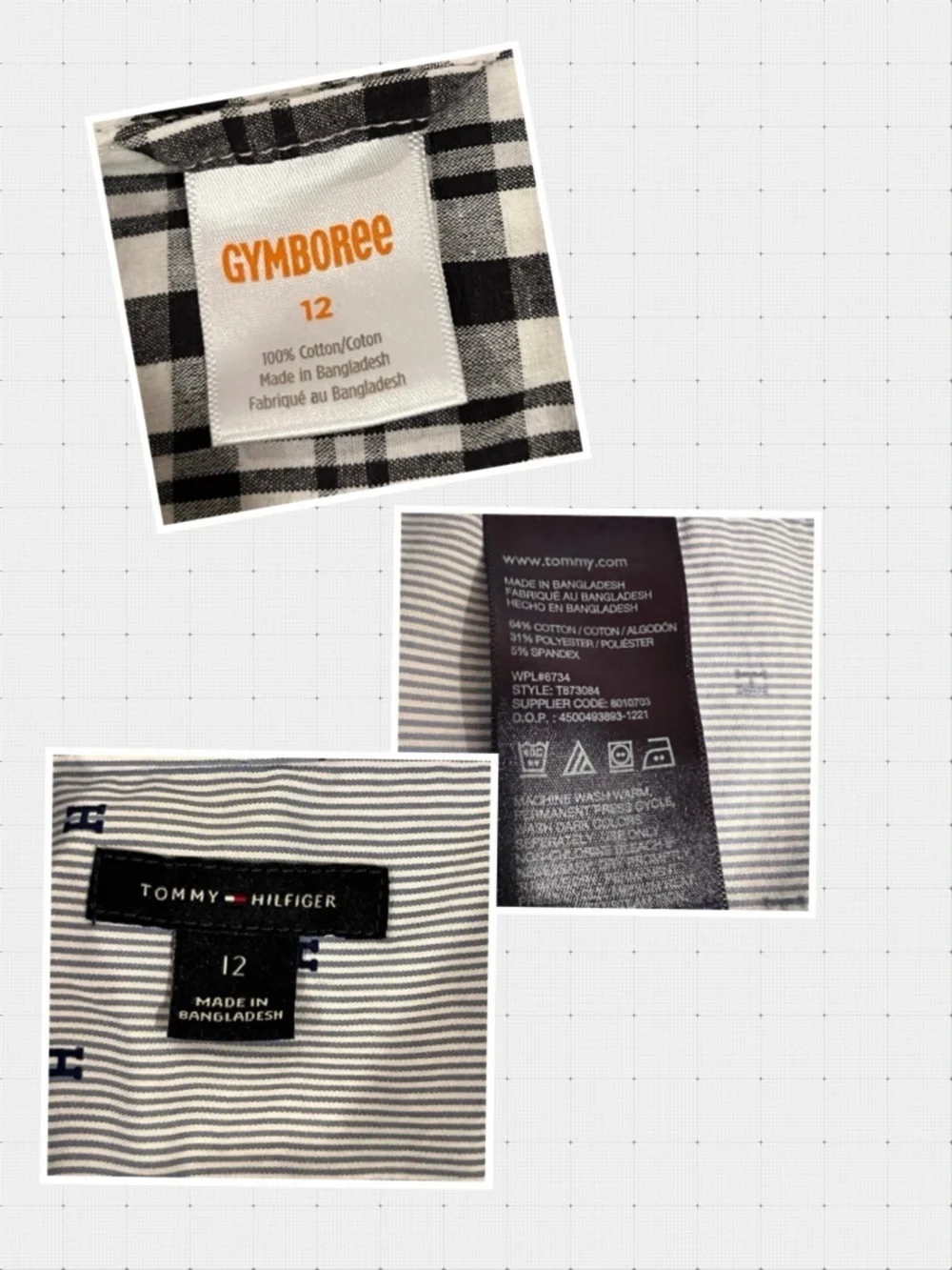 Bundle of 2 Boys Dress Shirts Gymboree & Tommy Hilfiger Long Sleeve /size 12